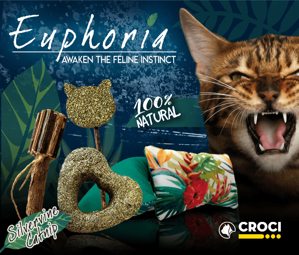 Gioco Per Gatto Interattivo Con Erba Gatta - Euphoria Bigeyes - Croci