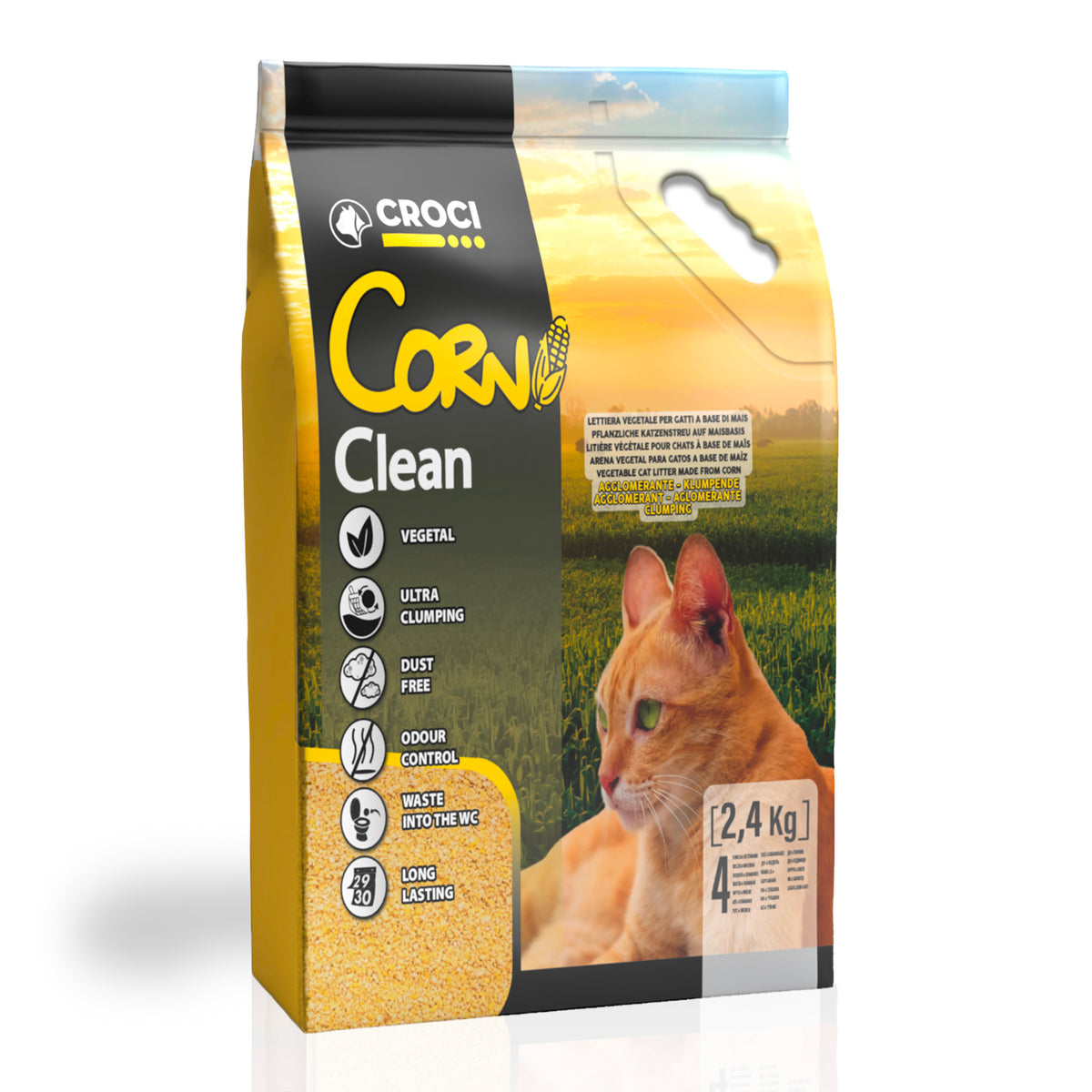 Corn Clean Mais Lettiera Vegetale Agglomerante con Controllo degli Odori