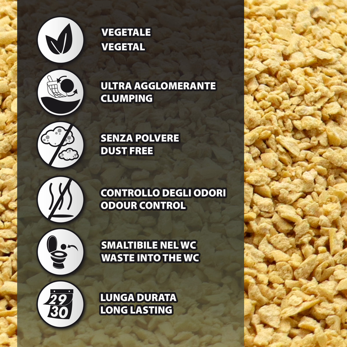 Corn Clean Mais Lettiera Vegetale Agglomerante con Controllo degli Odori