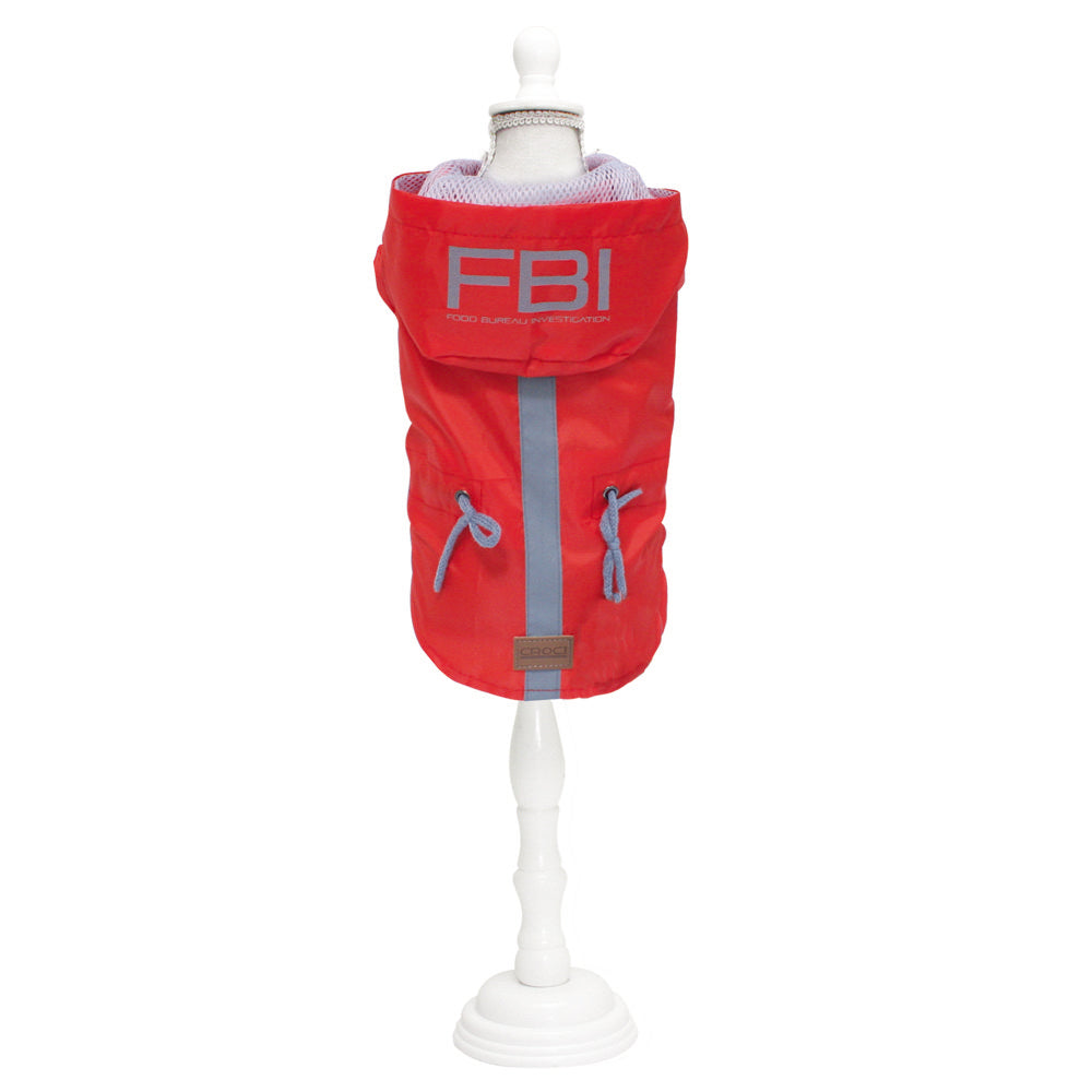 Vancouver FBI Red Raincoat for Dogs