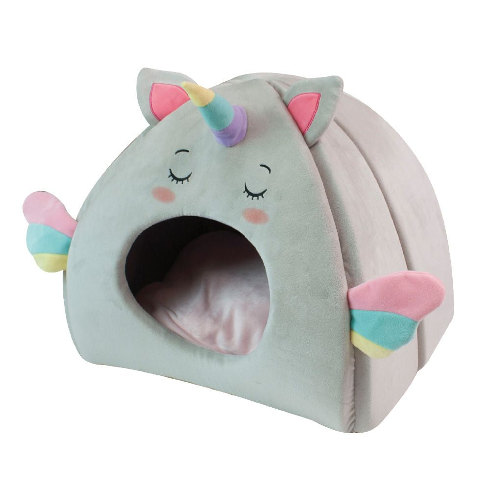 Fluffy Unicorn House Pet Bed