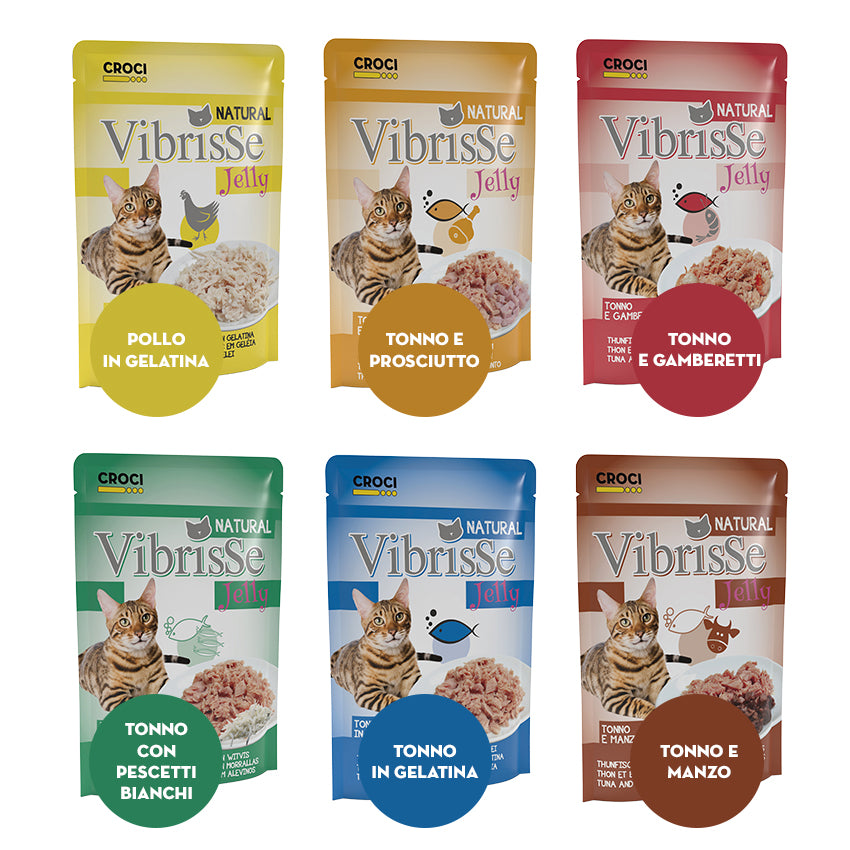 Vibrisse Busta Jelly: bustine di cibo umido per gatto in gelatina da 70g