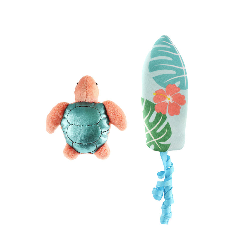 Giocattoli per gatti 2 pezzi con peluche e piuma 6 cm