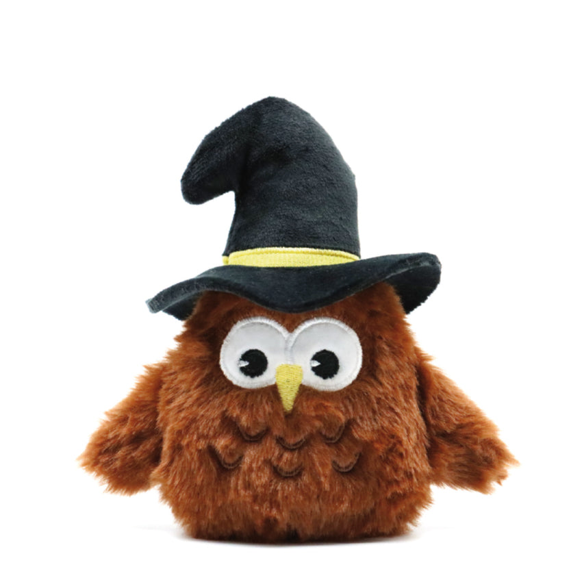 Jouet pour chiens en forme de hibou sur le thème d'Halloween avec son