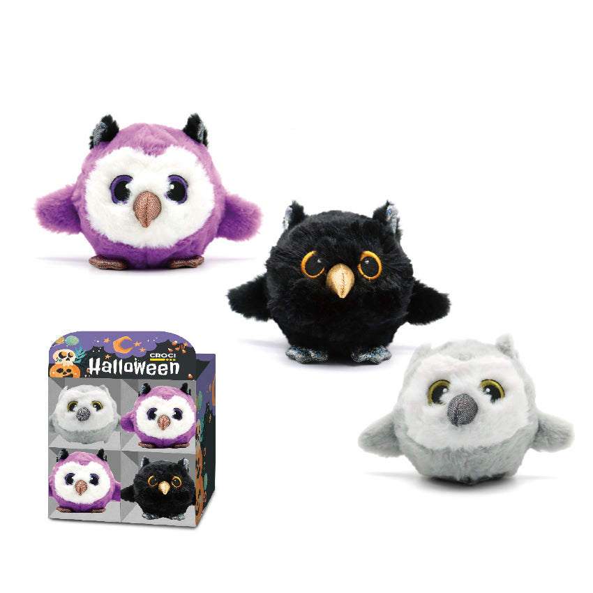 Jouet pour chiens en forme de hibou sur le thème d'Halloween avec son