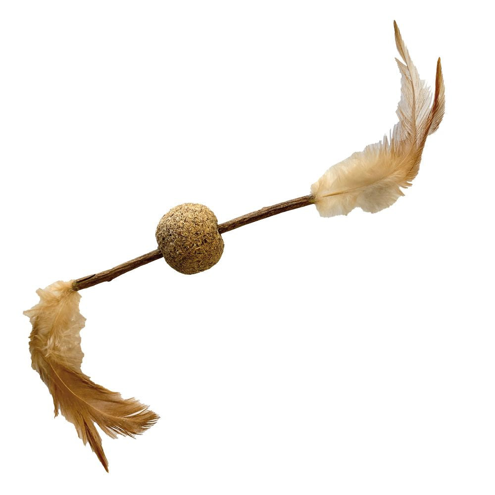 Palo Silvervine con hierba gatera - Euphoria Stick Feather and Ball