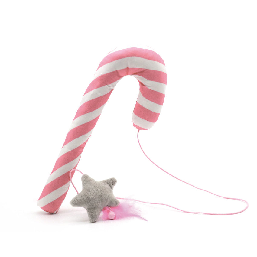 CHAT BATON XMAS BLUSH STAR – Giocattolo natalizio con erba gatta per gatti