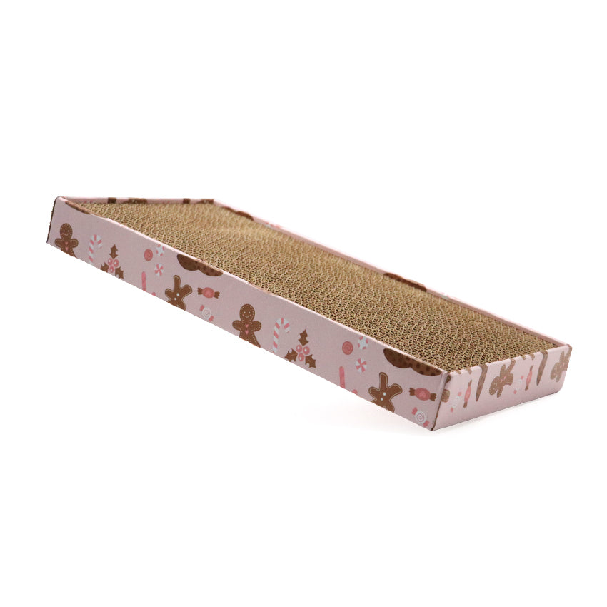 XMAS SCRATCH – Tiragraffi rosa natalizio con erba gatta per gatti