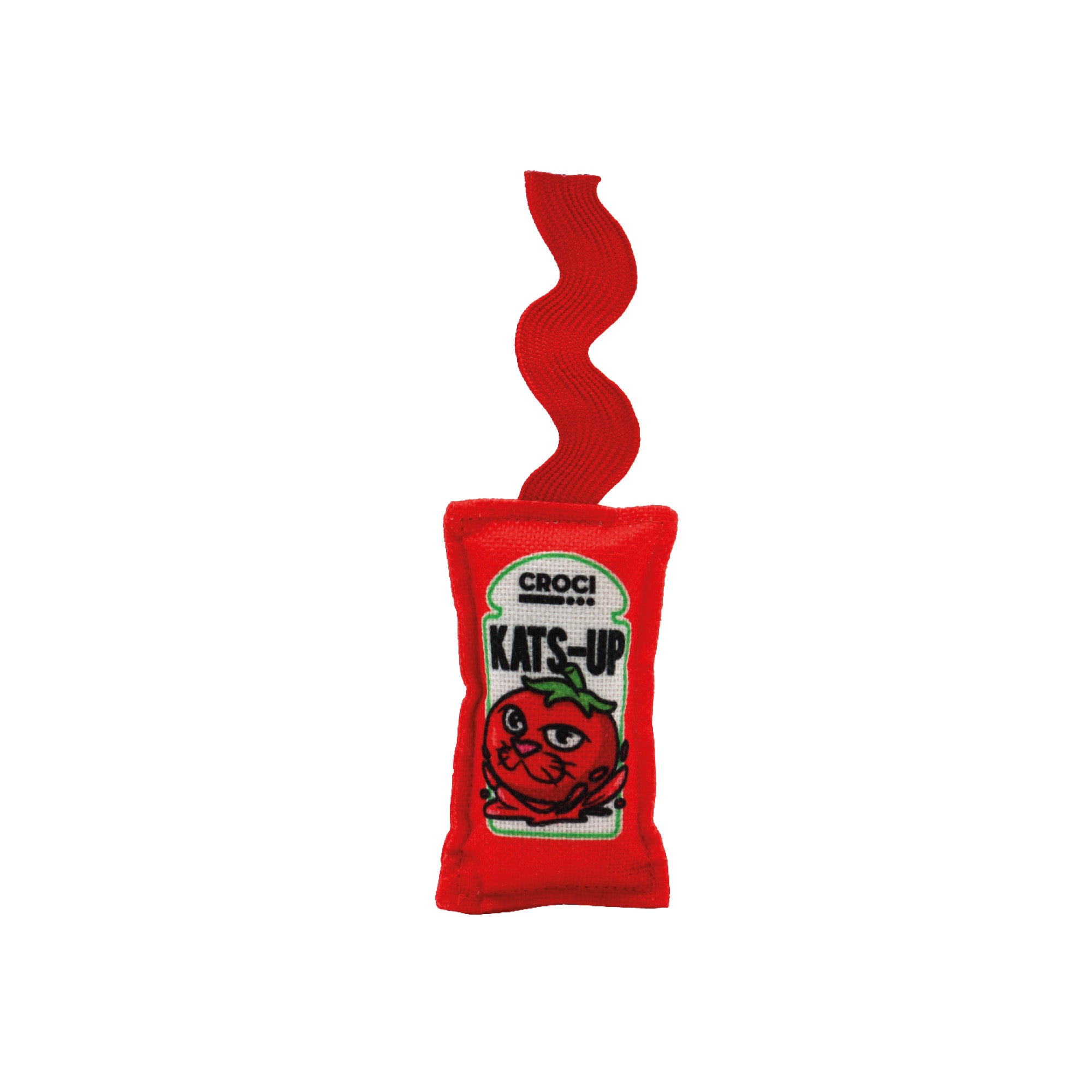 Gioco per gatti a forma di bustina di salsa con catnip