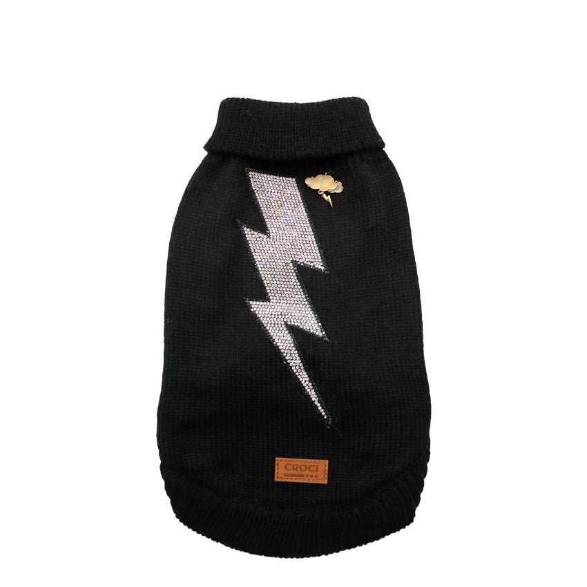 Thunder Dog Sweater – Elegance and Brilliance with Charm and Rhinestones