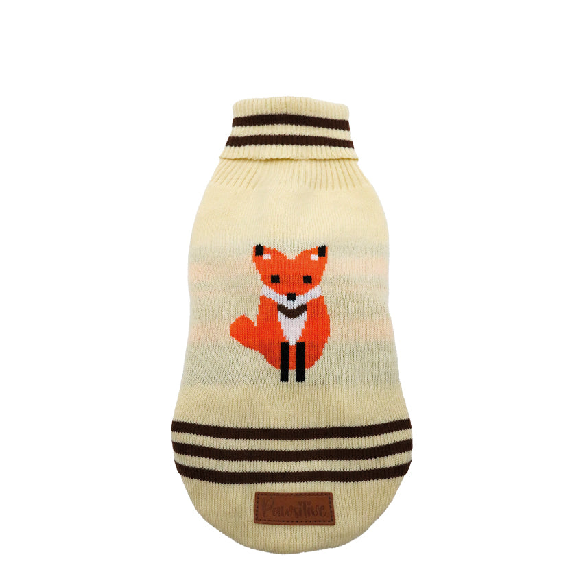 Dog Turtleneck Sweater with Embossed Pattern and Charm – Winter Elegance