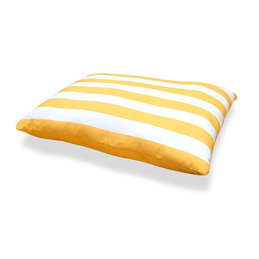 Cuscino per cani imbottito fantasia righe giallo/blu