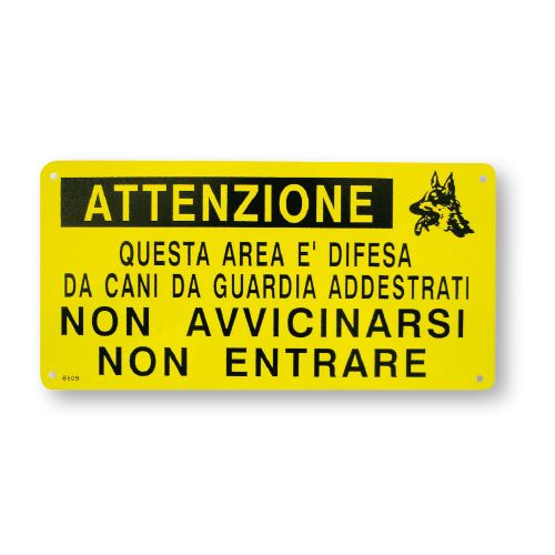 Cartello "Area Difesa da Cani Addestrati"