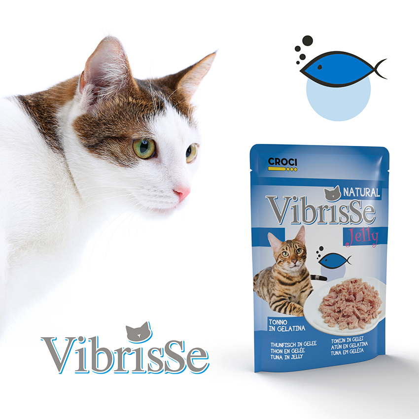 Vibrisse Busta Jelly: bustine di cibo umido per gatto in gelatina da 70g
