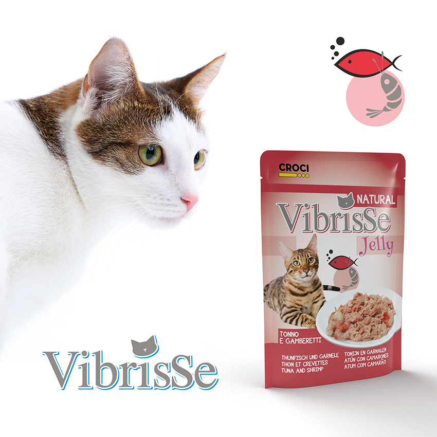 Bustine cibo umido gatto in gelatina - Vibrisse Busta Jelly 70g