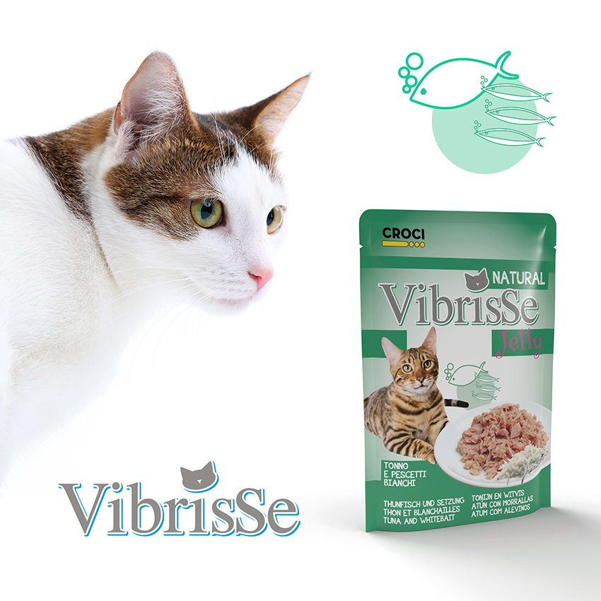 Bustine cibo umido gatto in gelatina - Vibrisse Busta Jelly 70g