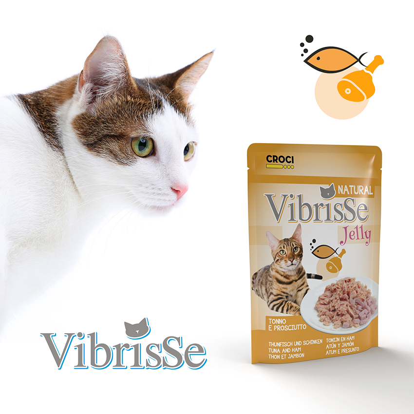 Vibrisse Busta Jelly: bustine di cibo umido per gatto in gelatina da 70g