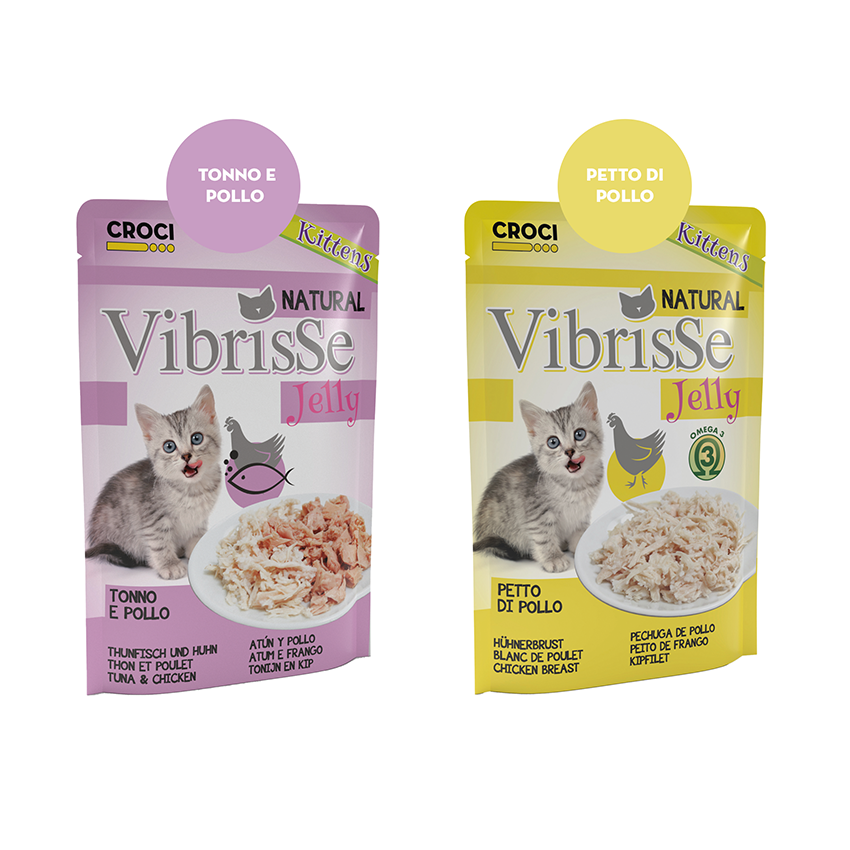 Sobres de comida húmeda gelatina para gatos - Vibrisse Kitten Jelly sobre 70g