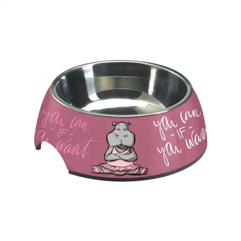 Dog and cat bowl in steel and melamine