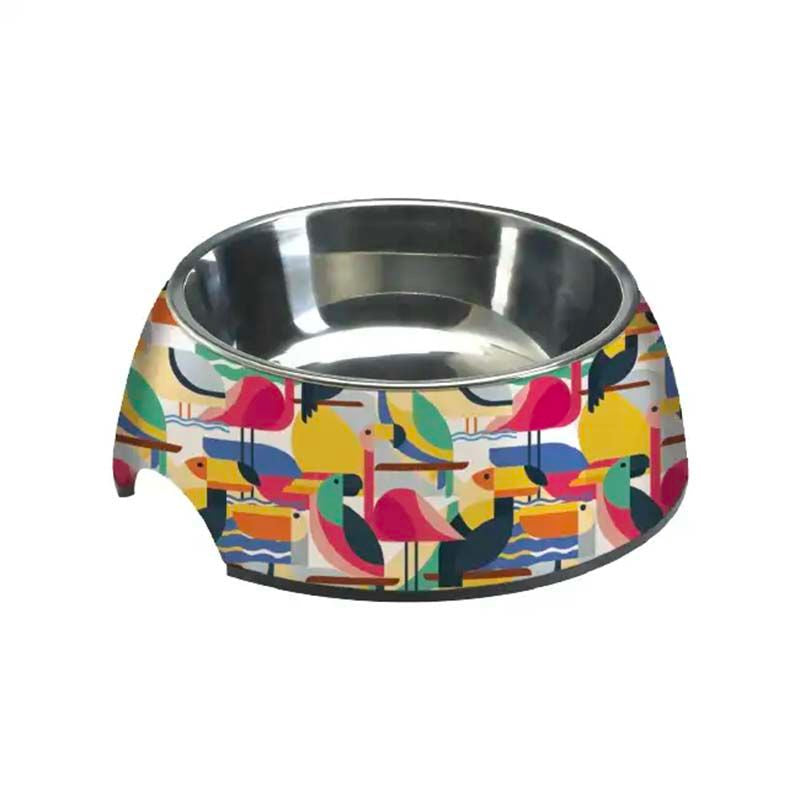 Dog and cat bowl in steel and melamine