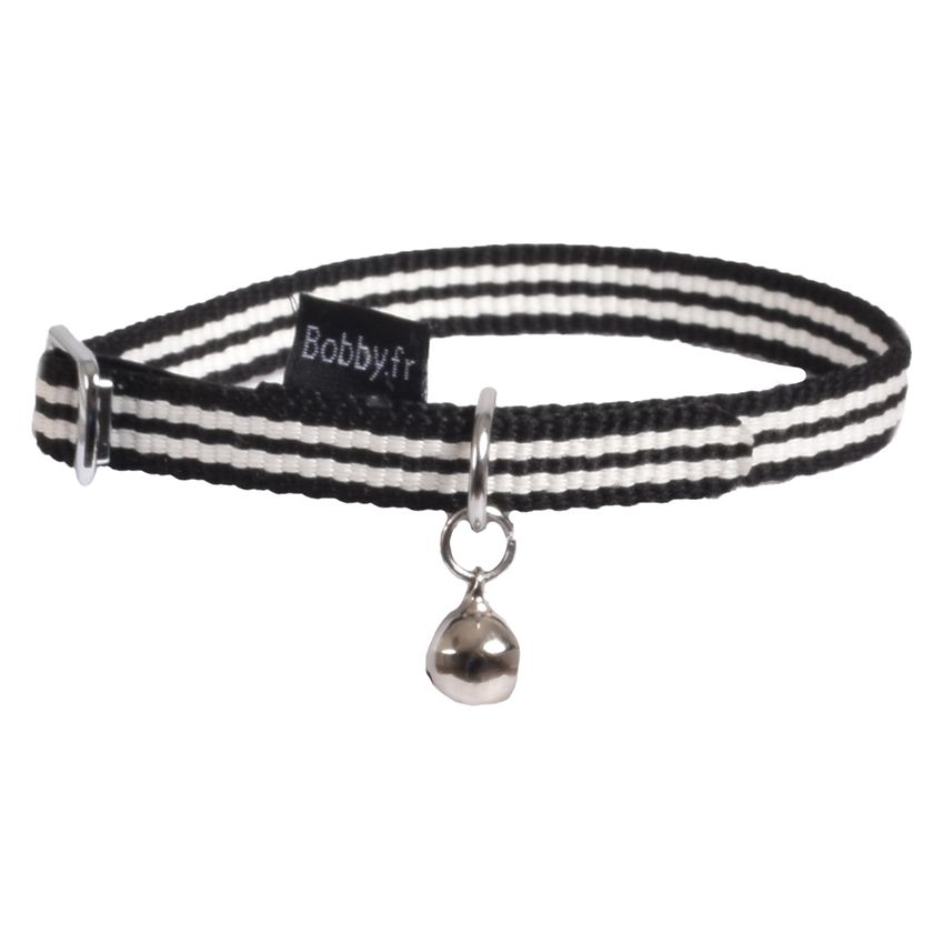 Collare antistrozzo gatto Bobby Stripe nero