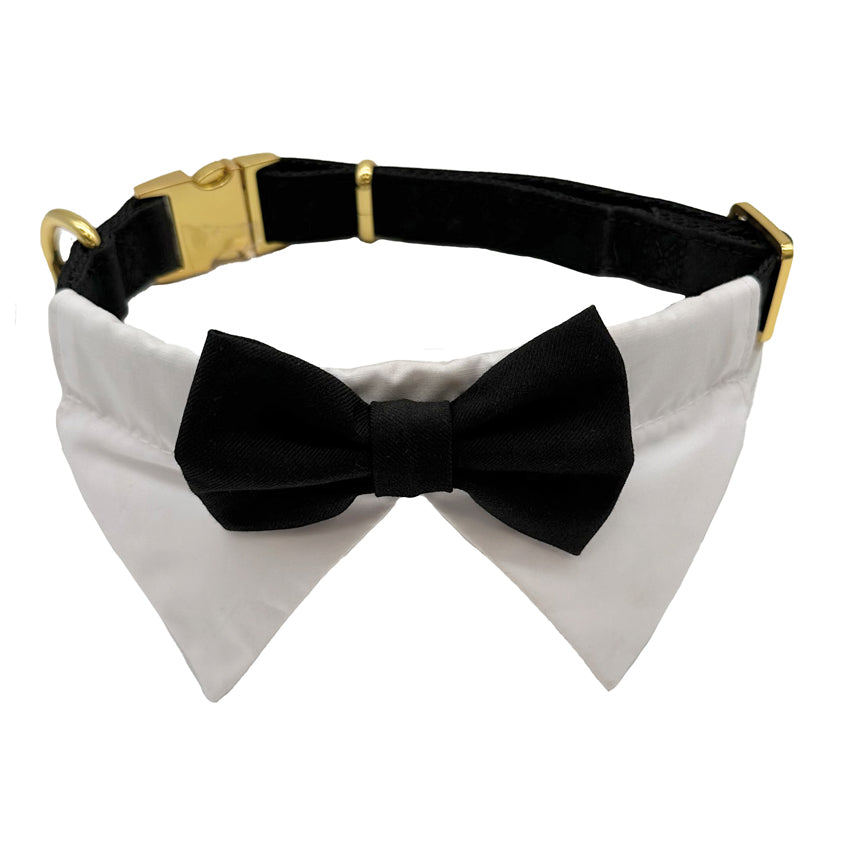 Dog collar with collar and bow tie Ceremony - Tuxedo