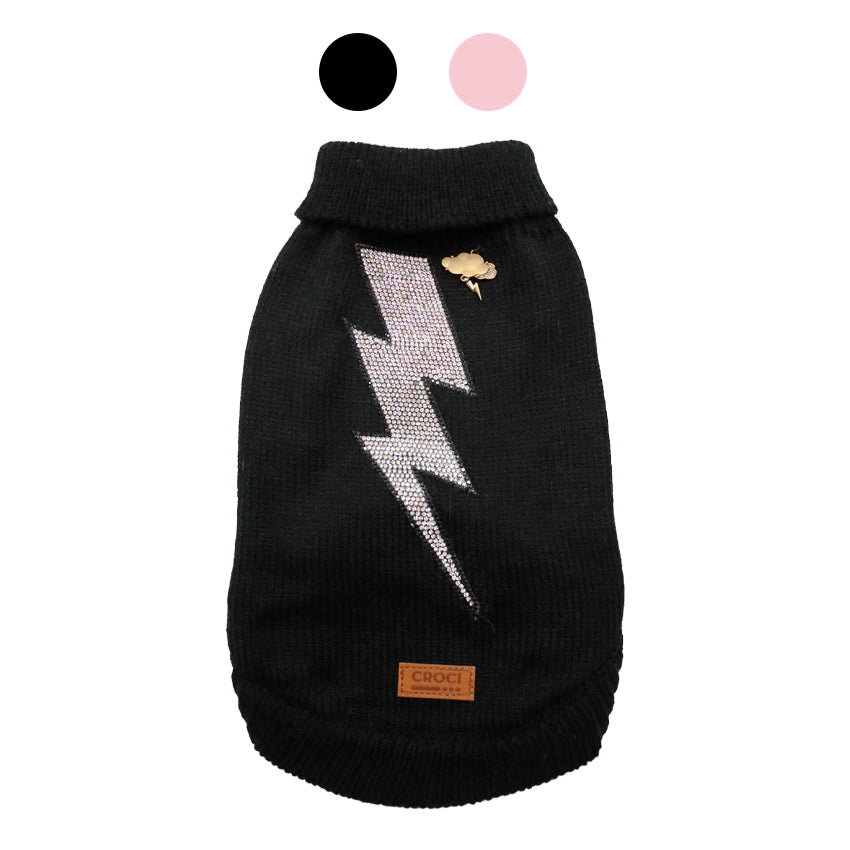 Thunder Dog Sweater – Elegance and Brilliance with Charm and Rhinestones
