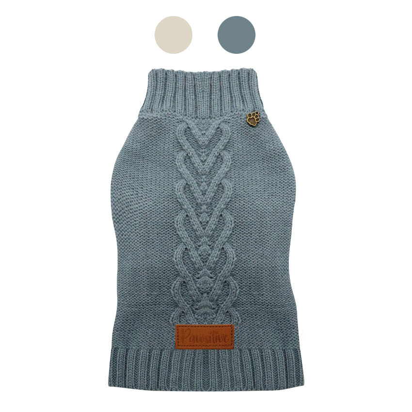 Celtic Turtleneck Dog Sweater – Elegance and Comfort with Embossed Pattern and Charm