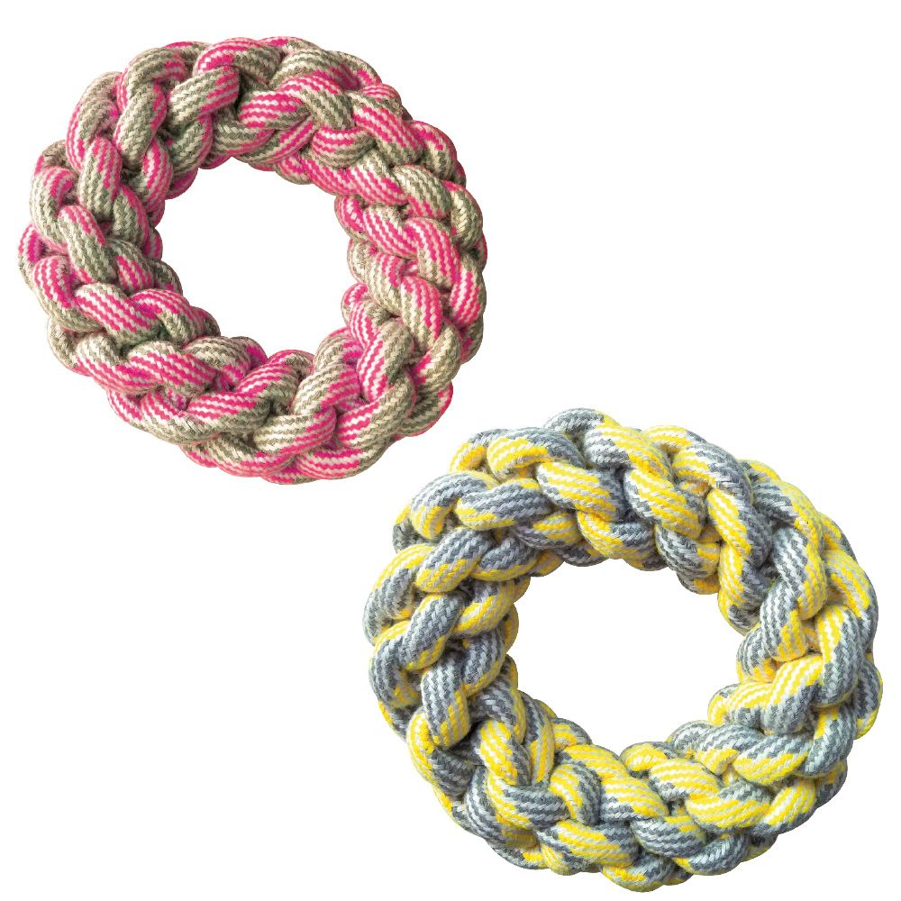 Hundespielzeug aus Seil  Ring aus Baumwolle