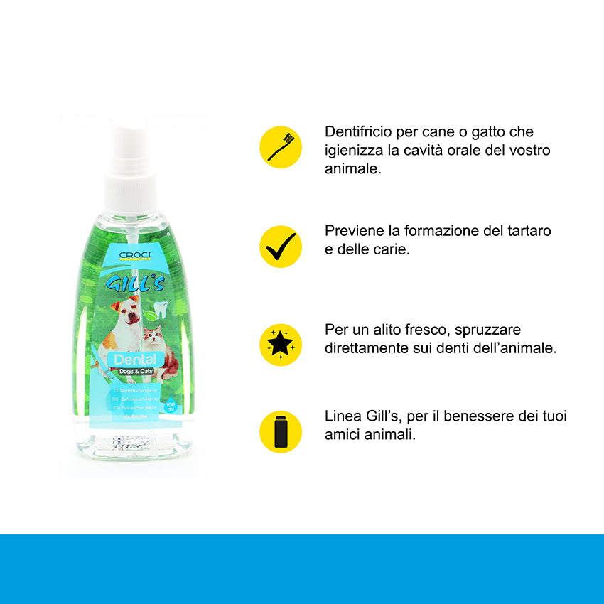 Dentifricio per cani spray Gills