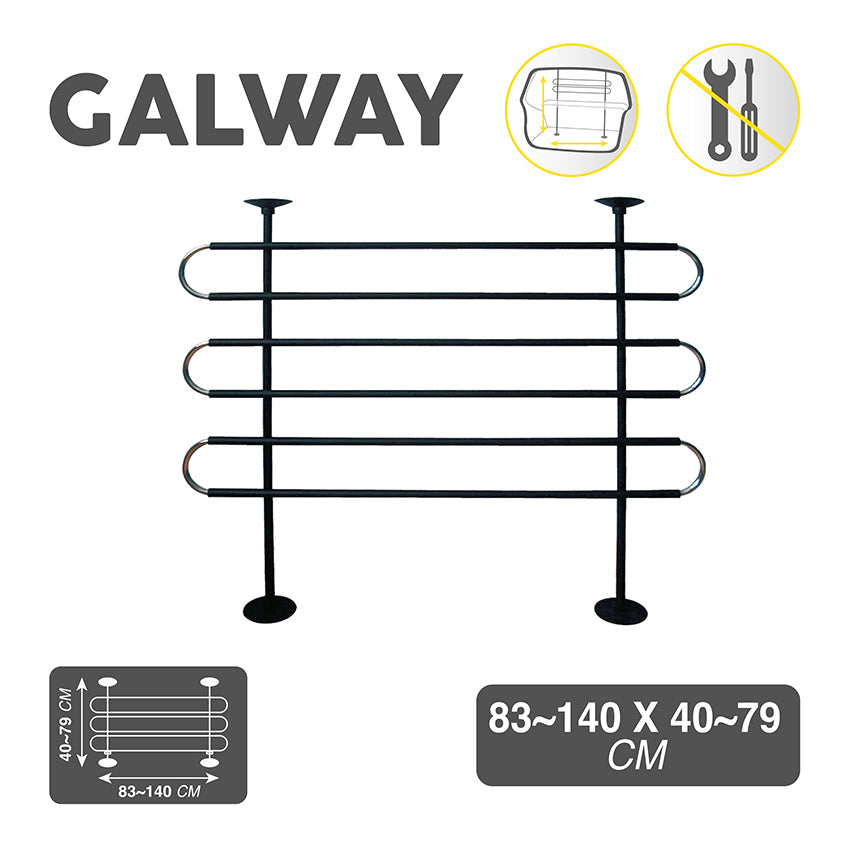 Galway: divisorio auto per cani tubolare 3 traverse