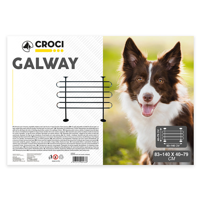 Galway: divisorio auto per cani tubolare 3 traverse