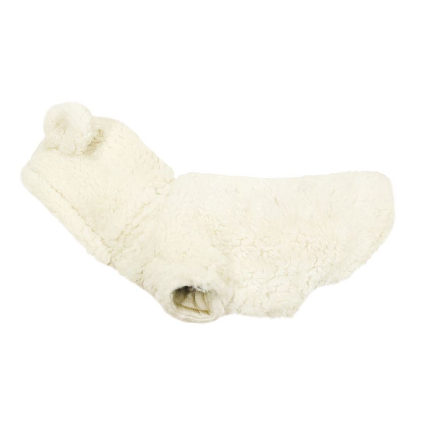 Felpa cane Teddy Bianco lato
