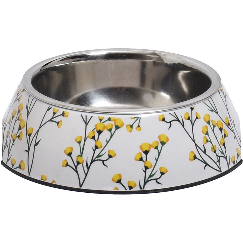 Ciotola in melamina Bobby Fleur con vaschetta in acciaio inox