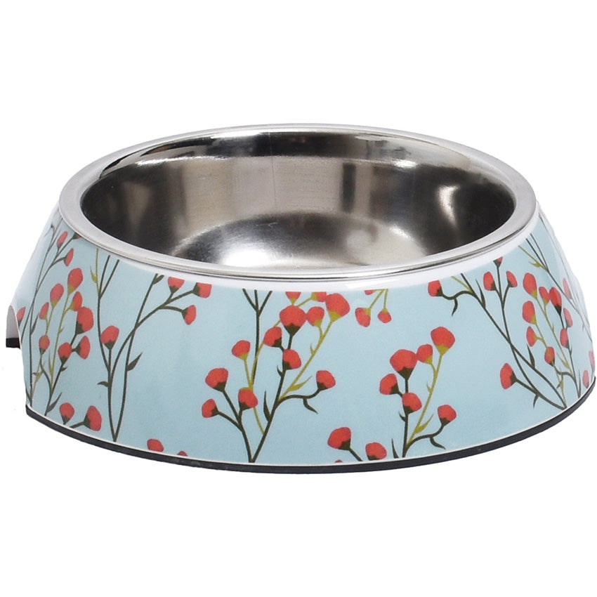 Ciotola in melamina Bobby Fleur con vaschetta in acciaio inox