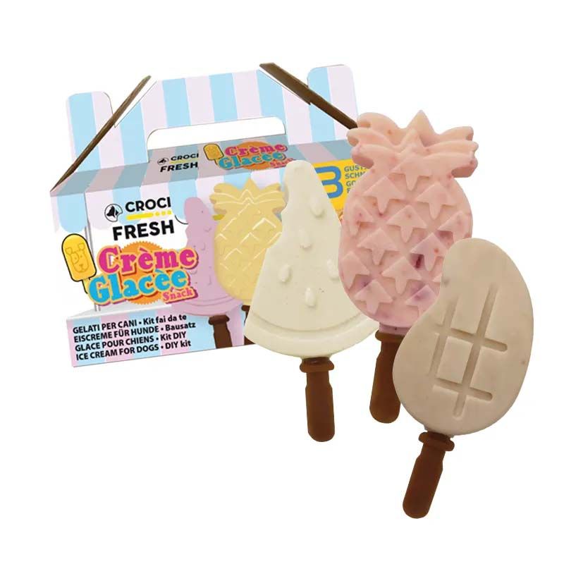 Gelato per cani in kit con stampi