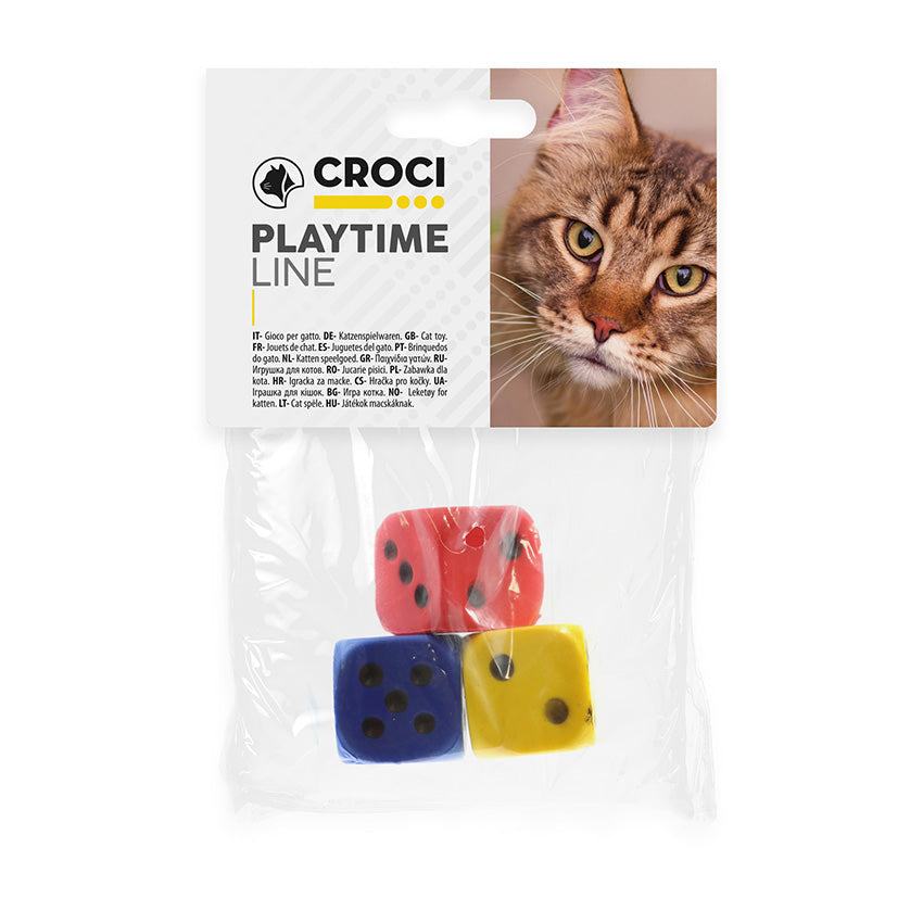 Jeu de dés de couleurs assorties pour chats