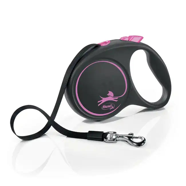 Guinzaglio Flexi Black DesignTape fuxia