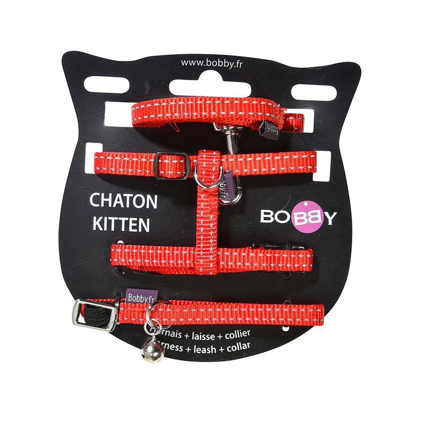 Kit Collare, Pettorina e Guinzaglio per Gatti Bobby Safe