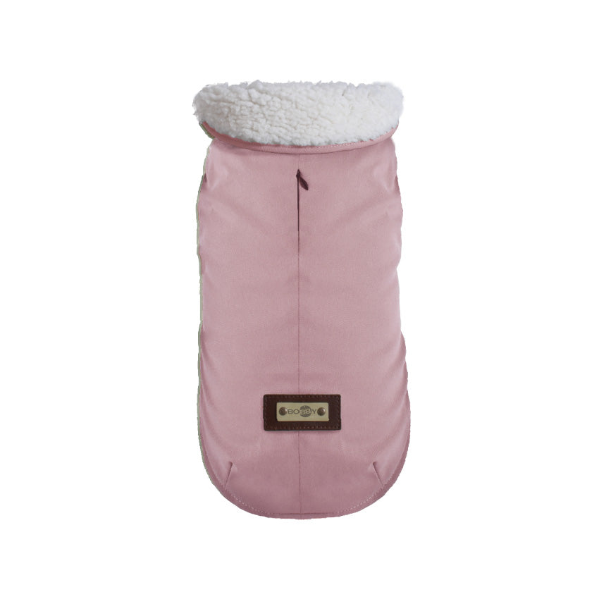 Manteau parka per cani con fodera in sherpa e chiusura a bottoni
