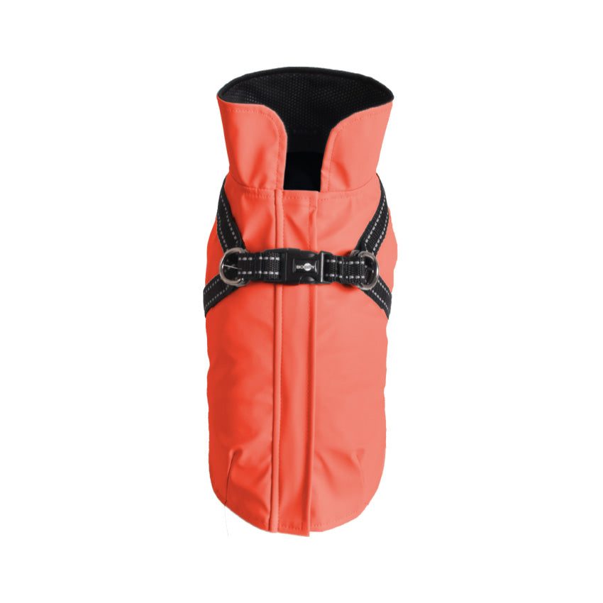 Manteau Tom per cani impermeabile in neoprene con pettorina integrata e dettagli riflettenti