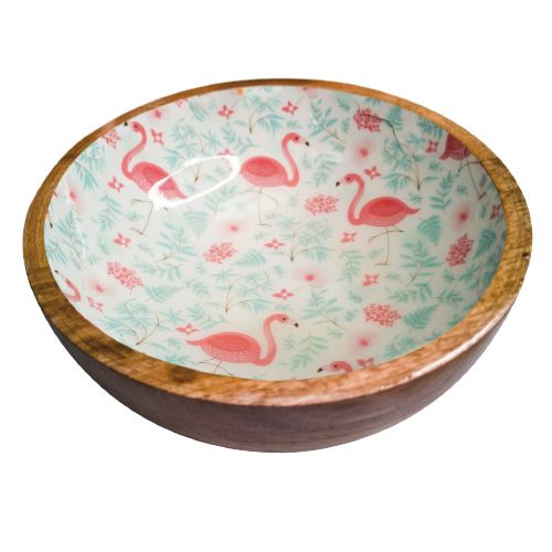 Dog Bowl - Mango Decal Flamingos