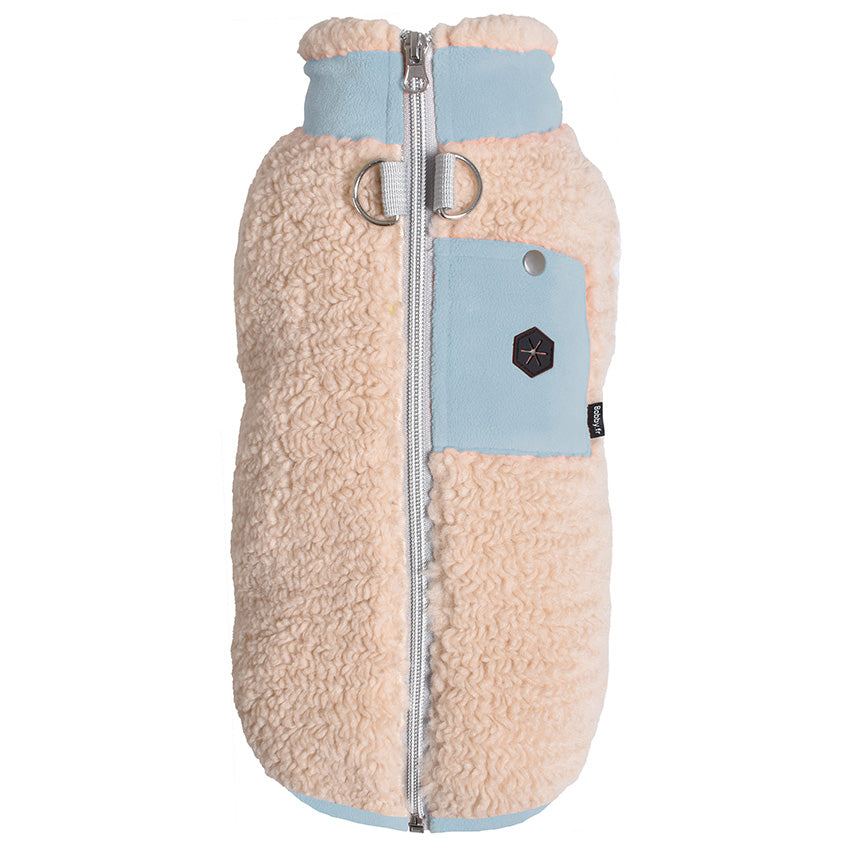 Veste en Sherpa pour chiens avec fermeture éclair et poche GPS