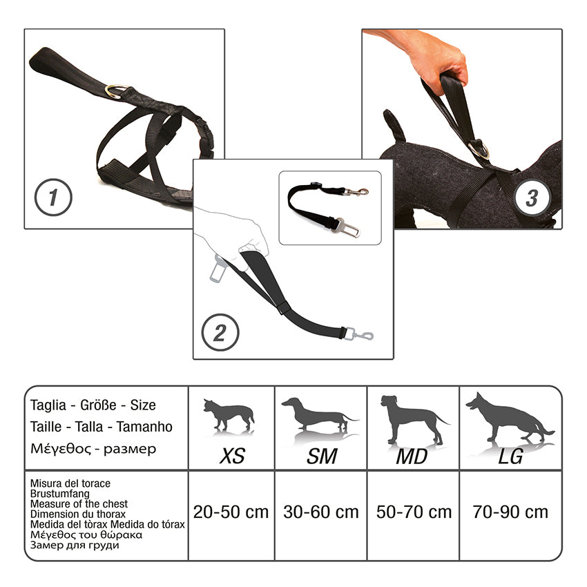 Geschirr mit Hundesicherheitsgurt für Autos - Safety Belt