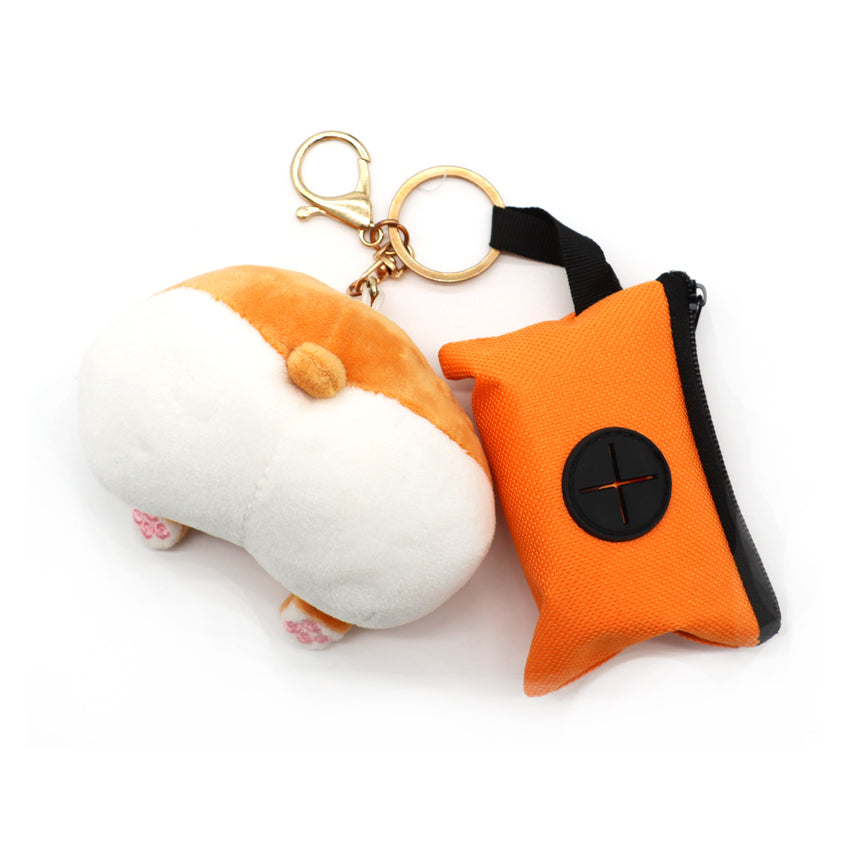 Keychain with hygienic bag holder - Corgi's Butt