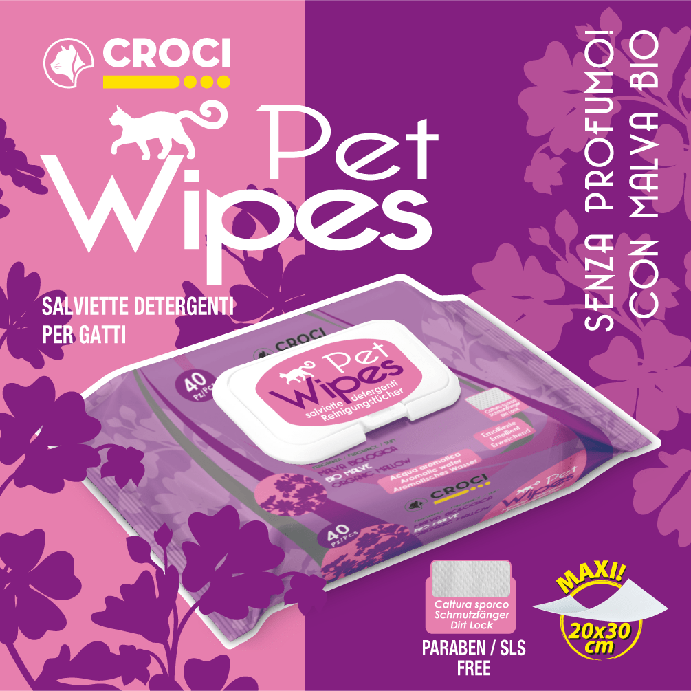 Salviette per gatti biologiche alla Malva Bio - Pet Wipes