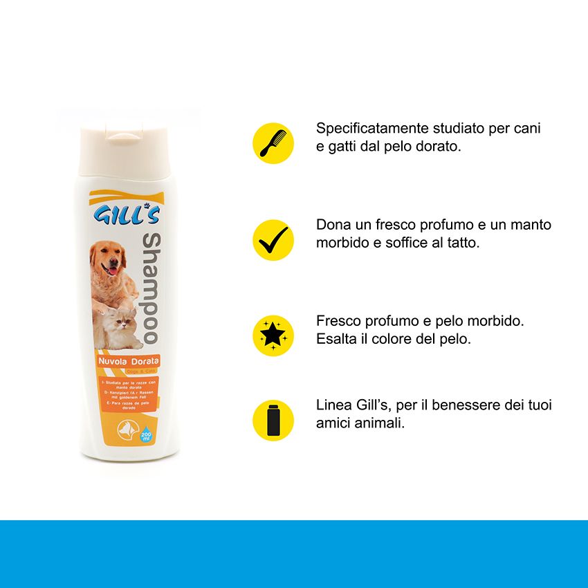Shampoo cane Pelo Rosso Dorato Gills Nuvola Dorata
