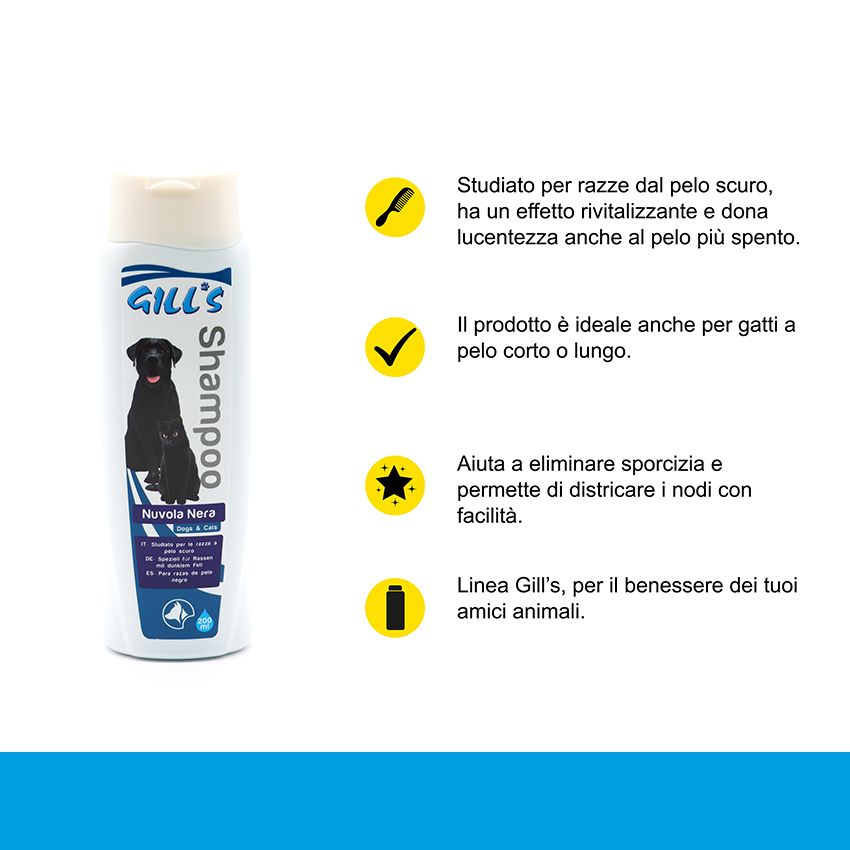 Shampoo cane pelo nero Gills