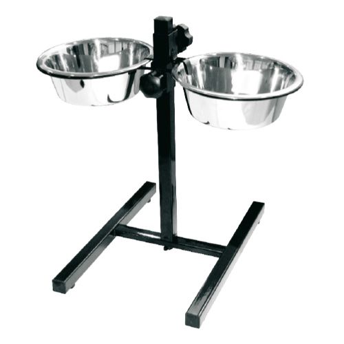 Dog bowl raiser - Solid Dinner Set Black