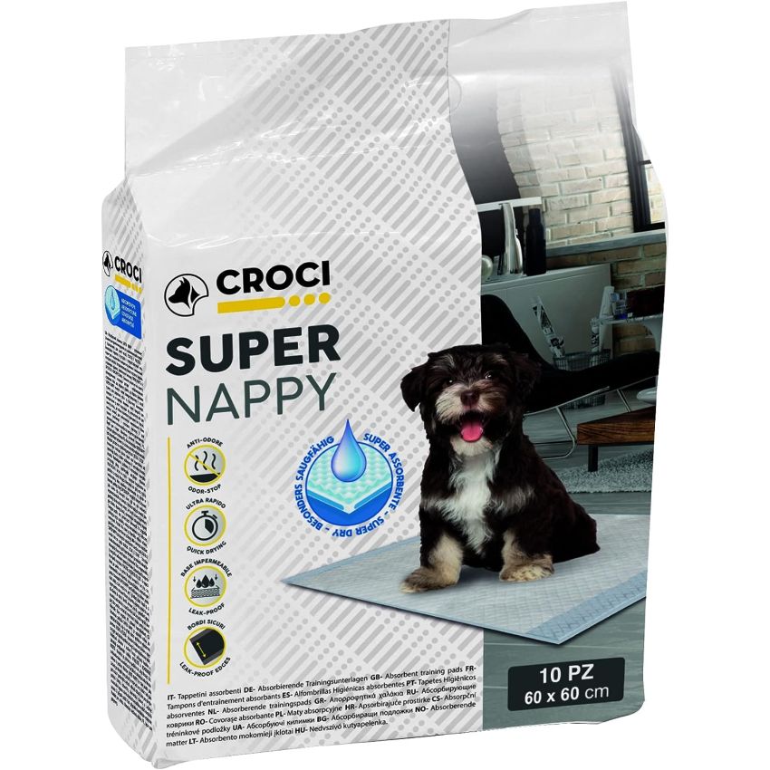 Hygiënematten Honden Croci Super Nappy Actieve Kool Matten - 30 Stuks Hygiënematten Voor Honden (57x84cm) Waterdichte Onderlegger Hygiënematten Honden Croci Super Nappy Actieve Kool Matten - 30 Stuks Hygiënematten Voor Honden (57x84cm) Waterdichte Onderlegger
